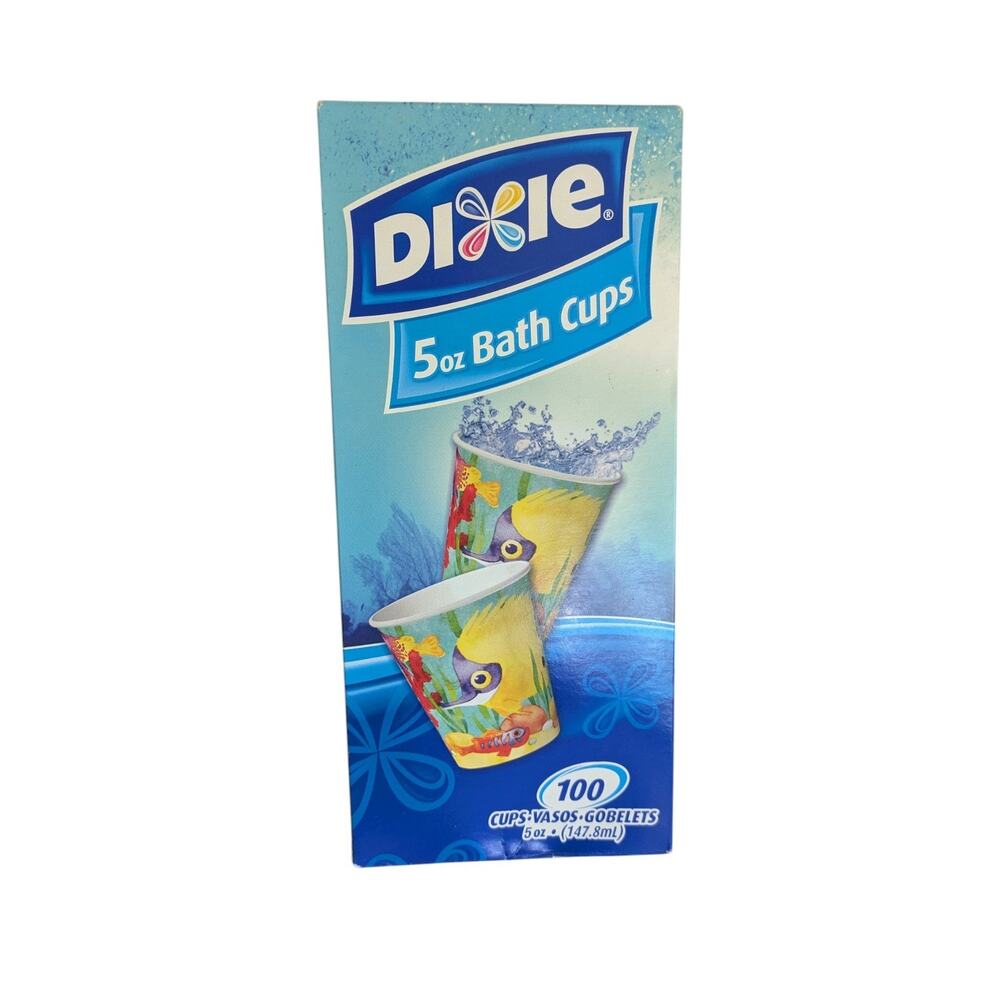 VTG Dixie 5 oz Paper Bath Cups Tropical Fantasy Fish Discontinued Disposable